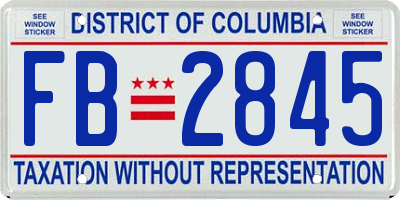 DC license plate FB2845