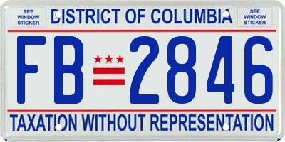 DC license plate FB2846