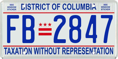 DC license plate FB2847