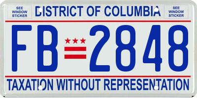 DC license plate FB2848