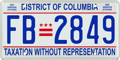 DC license plate FB2849