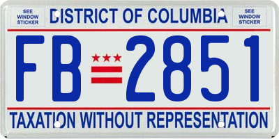 DC license plate FB2851