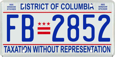 DC license plate FB2852