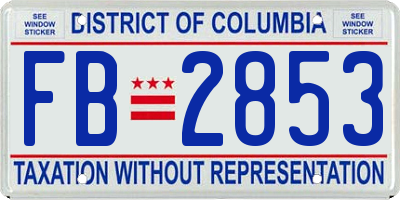 DC license plate FB2853