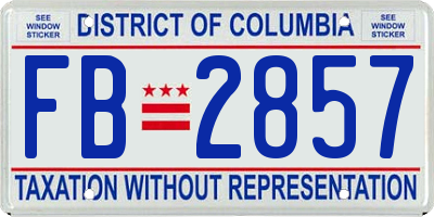 DC license plate FB2857