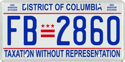 DC license plate FB2860