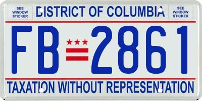 DC license plate FB2861