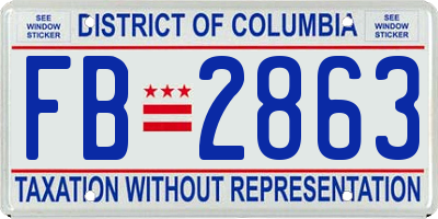 DC license plate FB2863