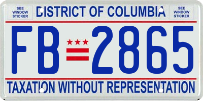 DC license plate FB2865