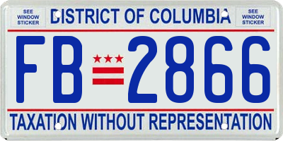 DC license plate FB2866