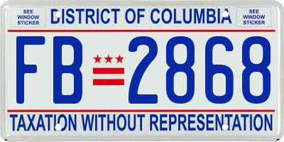 DC license plate FB2868