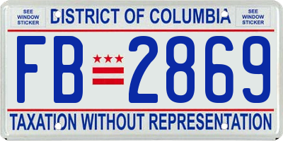 DC license plate FB2869