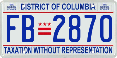 DC license plate FB2870