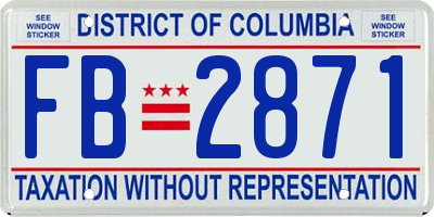 DC license plate FB2871