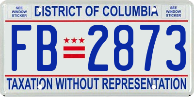 DC license plate FB2873