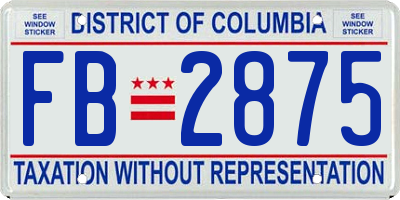 DC license plate FB2875