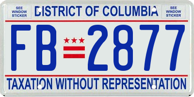 DC license plate FB2877