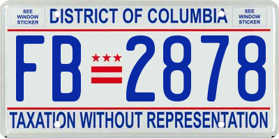 DC license plate FB2878