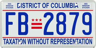 DC license plate FB2879