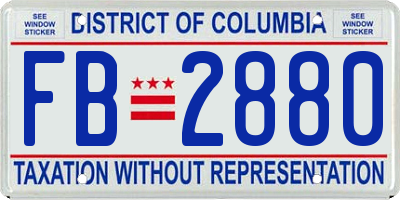 DC license plate FB2880