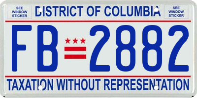 DC license plate FB2882