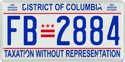 DC license plate FB2884