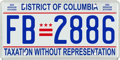 DC license plate FB2886