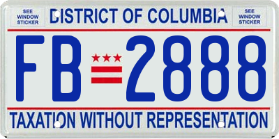 DC license plate FB2888