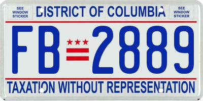 DC license plate FB2889