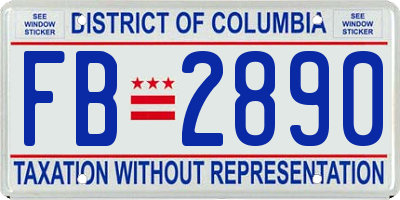 DC license plate FB2890