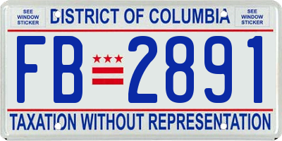 DC license plate FB2891