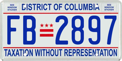 DC license plate FB2897