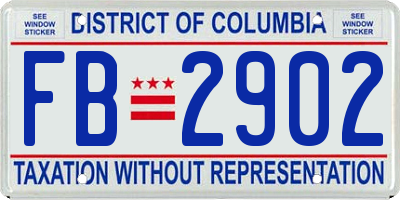 DC license plate FB2902