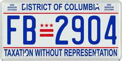 DC license plate FB2904