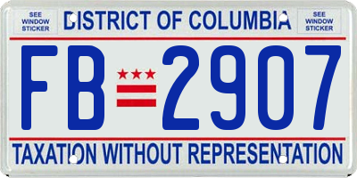 DC license plate FB2907