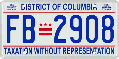 DC license plate FB2908