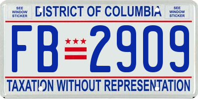 DC license plate FB2909