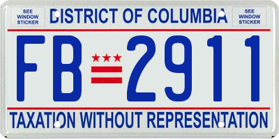 DC license plate FB2911