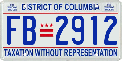 DC license plate FB2912