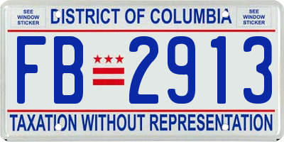 DC license plate FB2913