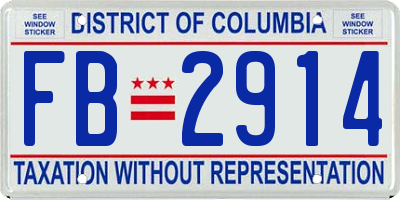 DC license plate FB2914