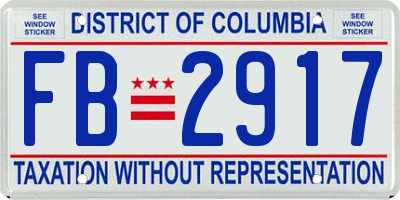 DC license plate FB2917