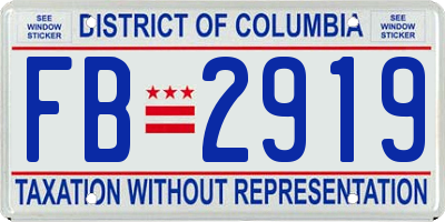 DC license plate FB2919