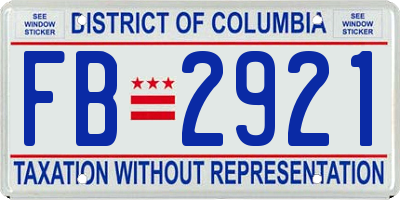 DC license plate FB2921