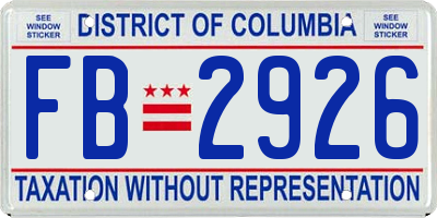 DC license plate FB2926