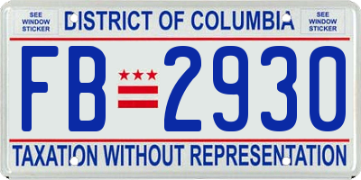 DC license plate FB2930