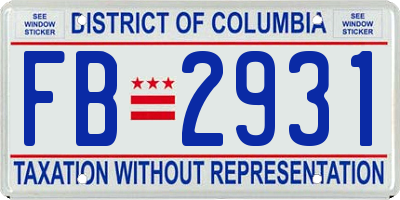 DC license plate FB2931