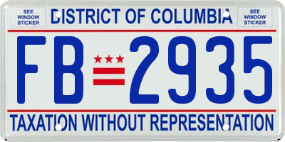 DC license plate FB2935