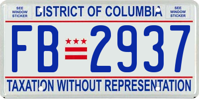 DC license plate FB2937