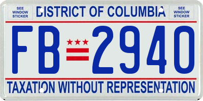 DC license plate FB2940